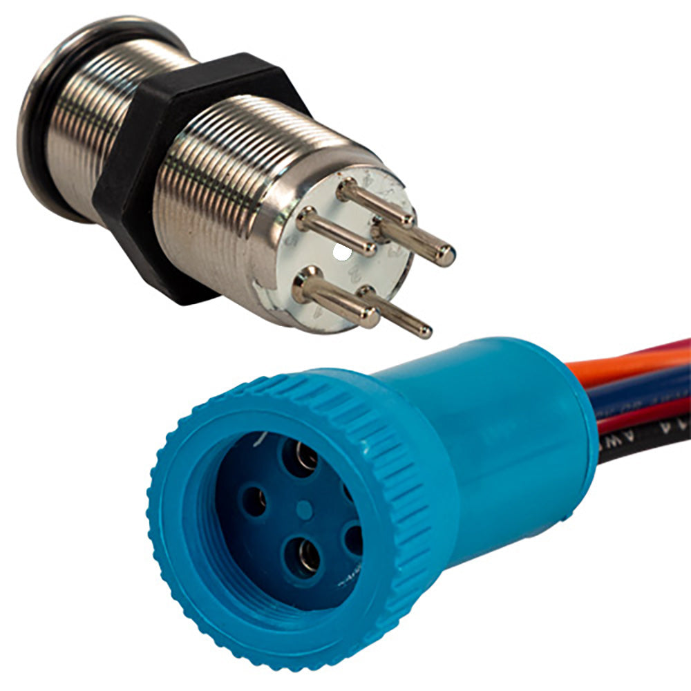 Bluewater 19mm Push Button Switch OFFONON NavAnc Contact BlueGreenRed LED 1 Lead 905731141