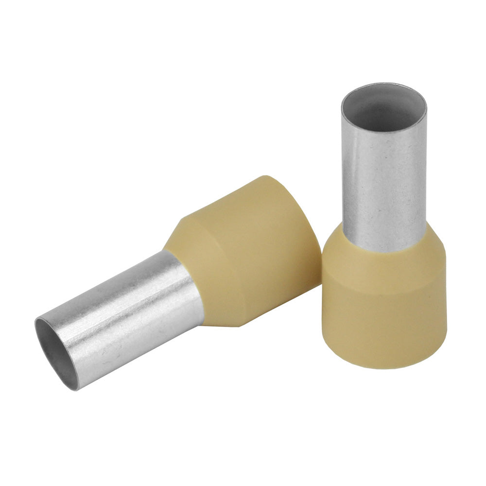 Pacer Beige 2 AWG Wire Ferrule 16mm Length 10 Pack TFRL216MM10