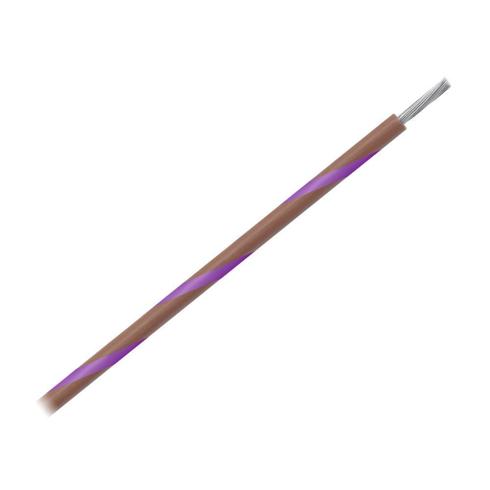 Pacer 16 AWG Gauge Striped Marine Wire 500 Spool Brown wViolet Stripe WUL16BR7500