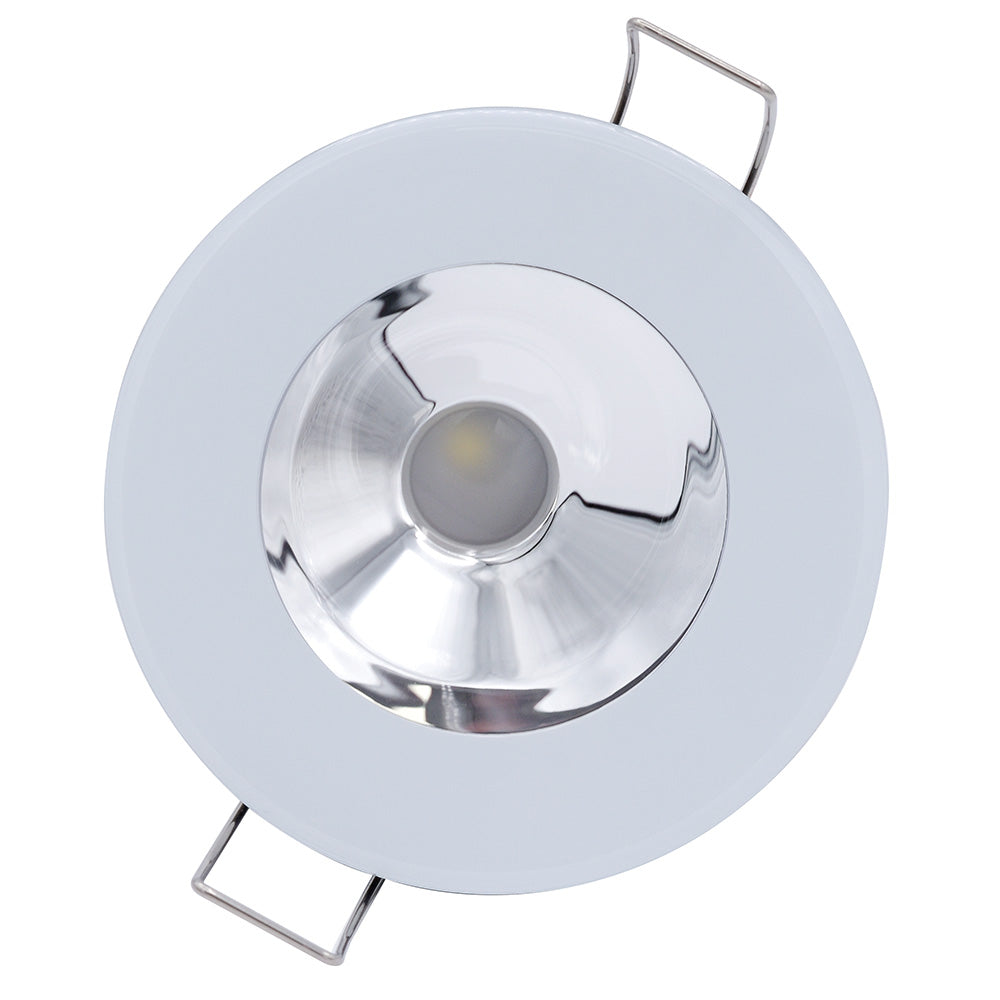 Lumitec Illusion Flush Mount LED Down Light Spectrum RGBW Warm White White Housing Chrome Reflector 117135