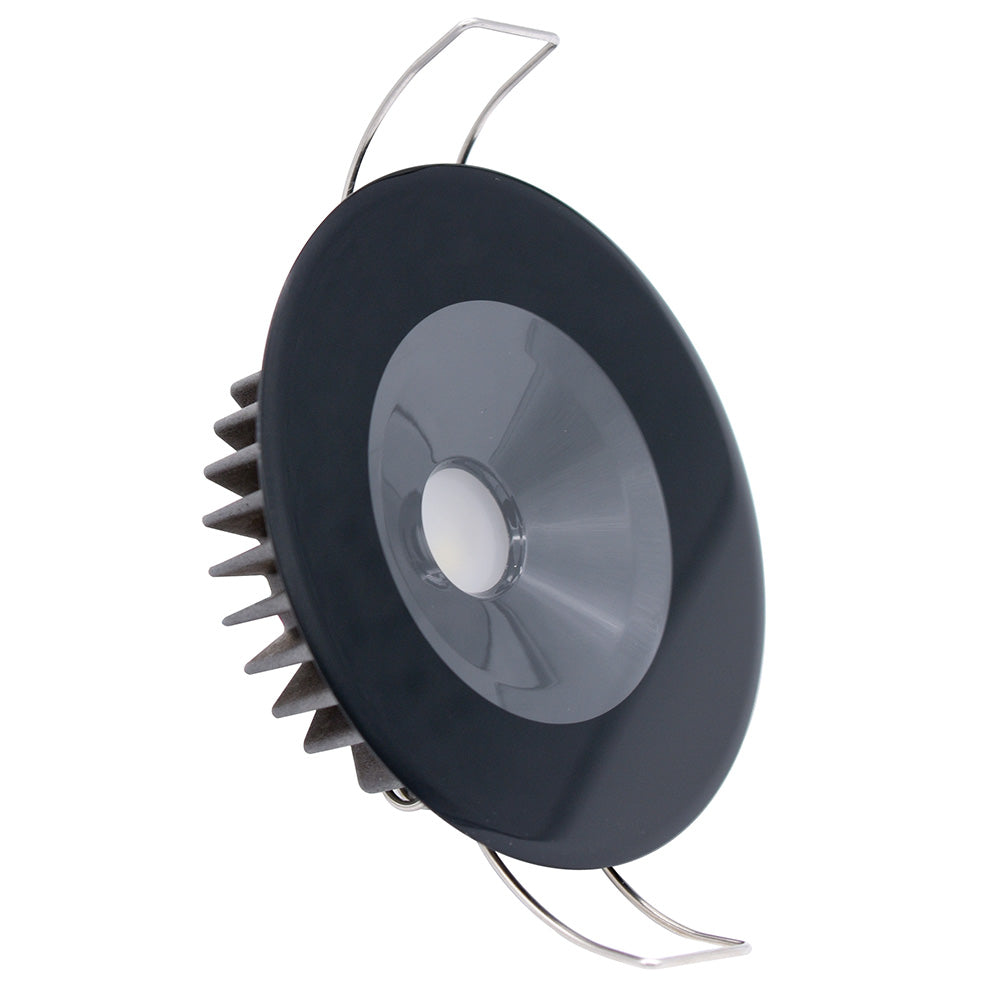 Lumitec Illusion Flush Mount LED Down Light White NonDimming Black Housing 117153