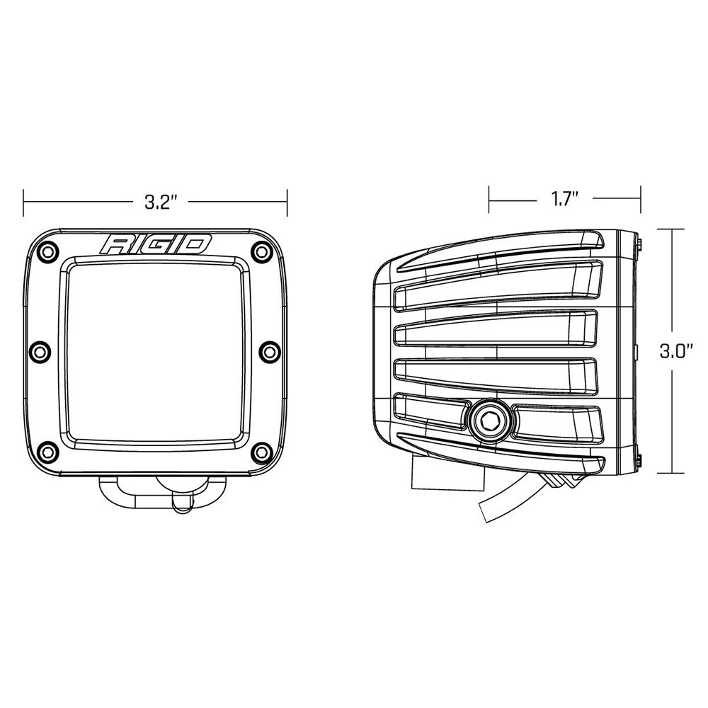 RIGID Industries DSeries LED SAE Fog Beam YellowWhite Set of 2 50482