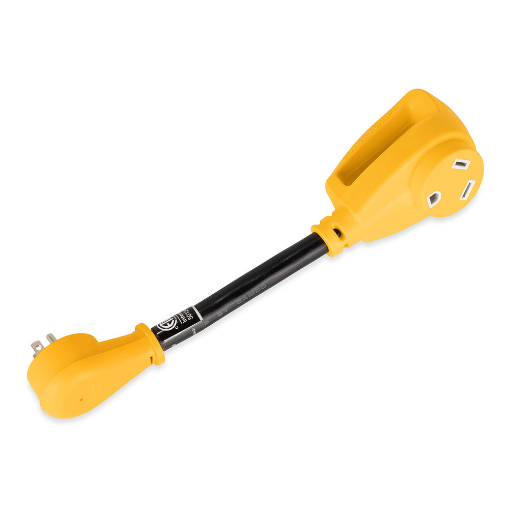 Camco Power Grip Dogbone 15 Amp Male 30 Amp Female Adapter 12 55165