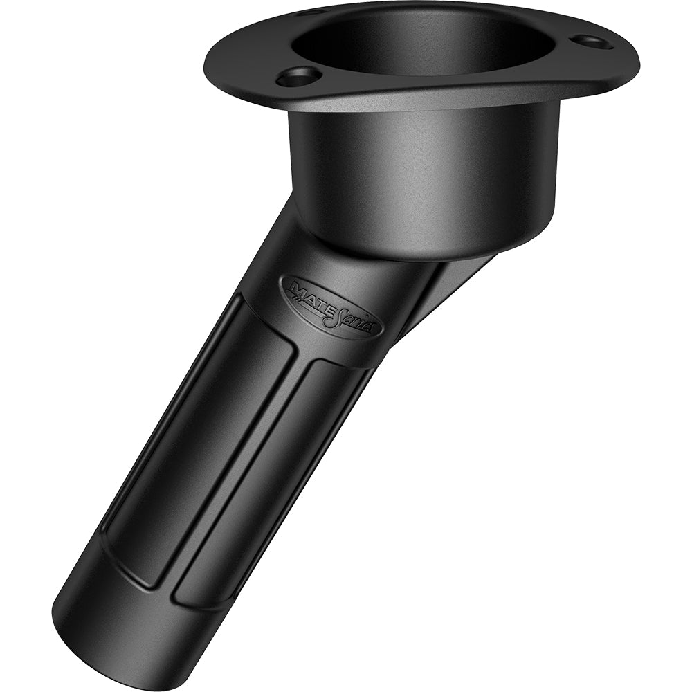 Mate Series Plastic Rod Cup Holder 30 Degree Open wOval Top Black P2030DB
