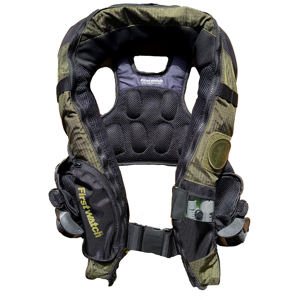 First Watch AutoManual Convertible 38G Inflatable PFD Green FW40PROAMGN