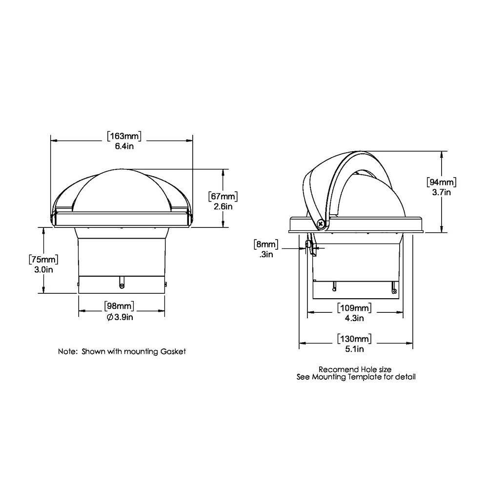 Ritchie SS2000W SuperSport Compass Flush Mount White SS2000W