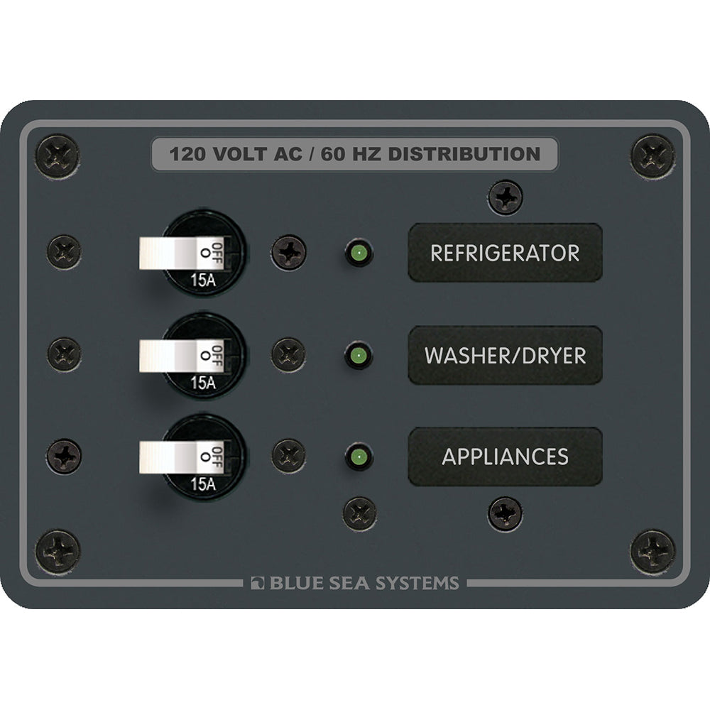 Blue Sea 8058 AC 3 Position Toggle Circuit Breaker Panel White Switches 8058