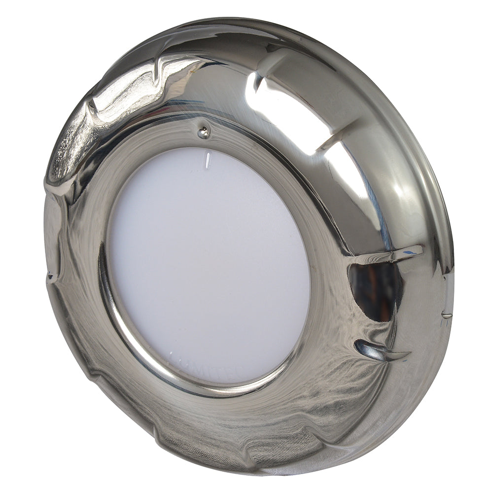 Lumitec Aurora LED Dome Light Polished SS Finish 2Color WhiteBlue Dimming 101138