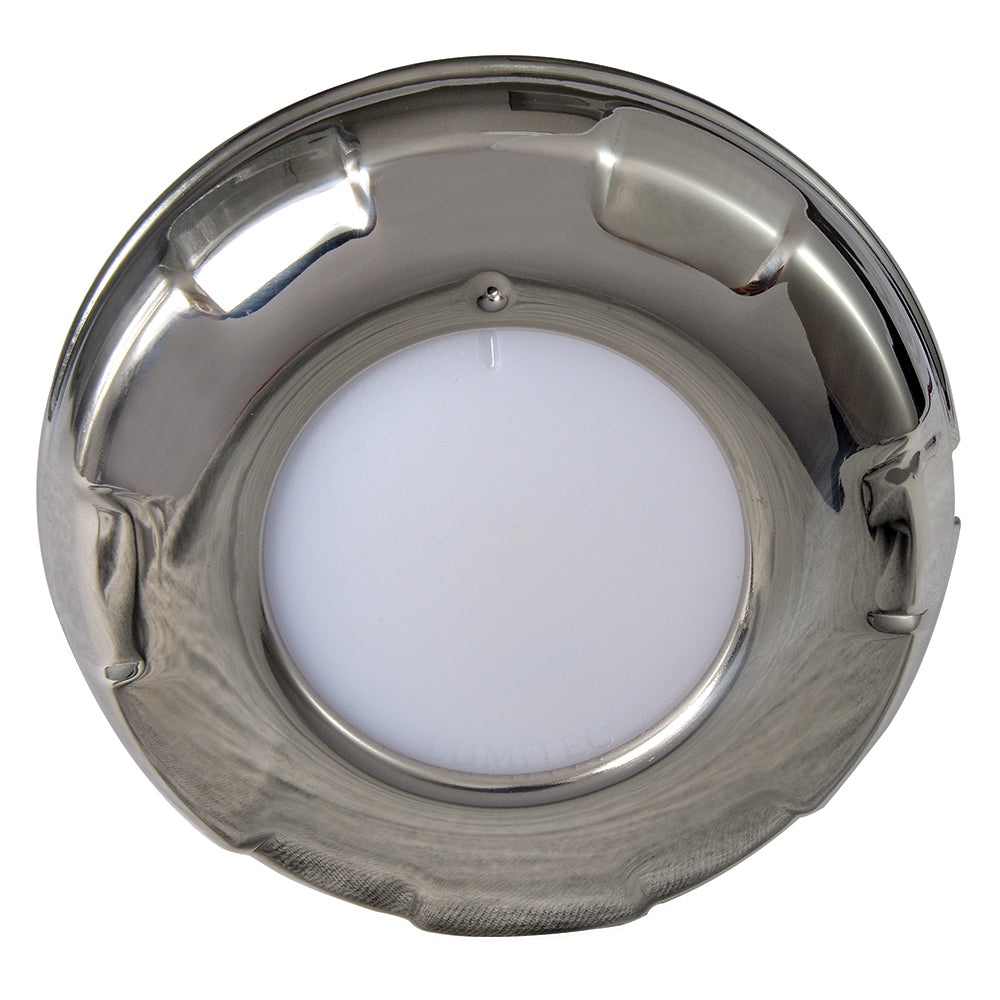 Lumitec Aurora LED Dome Light Polished SS Finish 2Color WhiteRed Dimming 101139