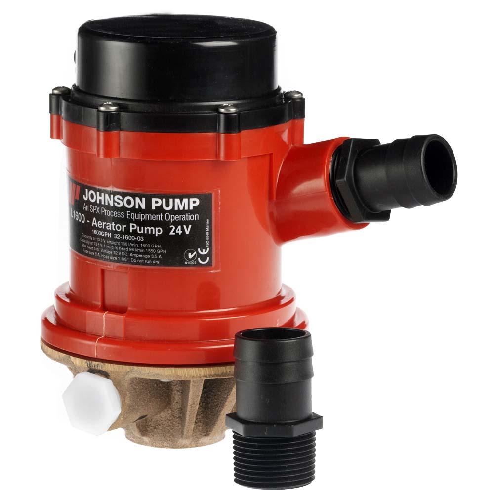Johnson Pump Pro Series 1600GPH Tournament LivewellBaitwell Pump 24V 16004B24
