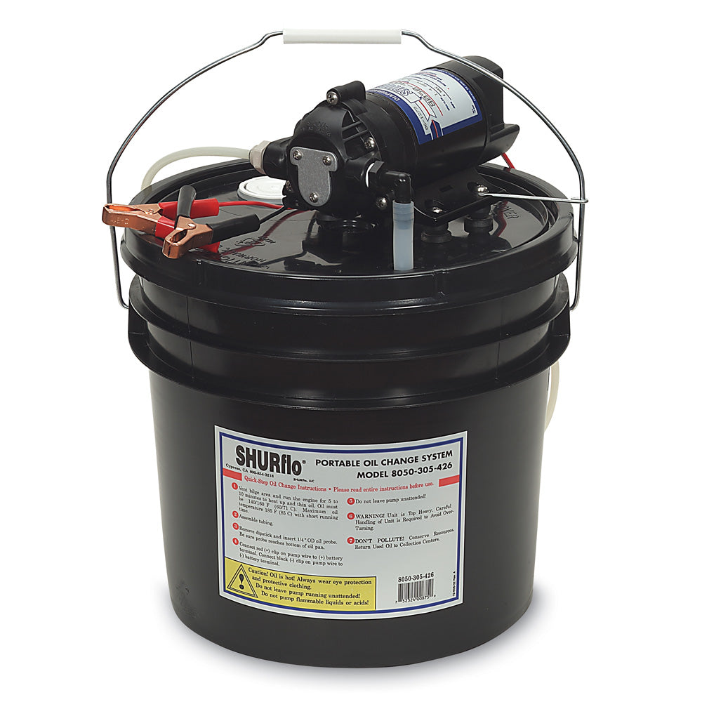 Shurflo by Pentair Oil Change Pump w35 Gallon Bucket 12 VDC 15 GPM 8050305426