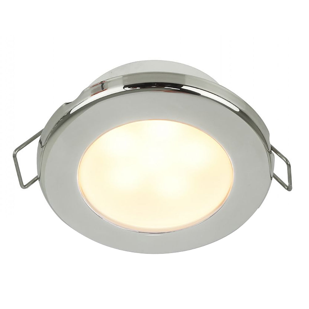 Hella Marine EuroLED 75 3 Round Spring Mount Down Light Warm White LED Stainless Steel Rim 12V 958109521