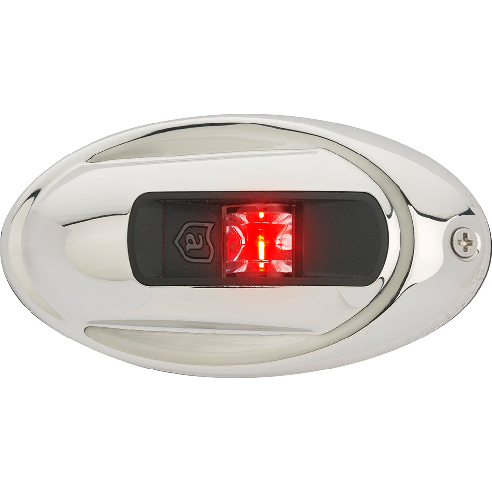 Attwood LightArmor Vertical Surface Mount Navigation Light Oval Port red Stainless Steel 2NM NV4012SSR7