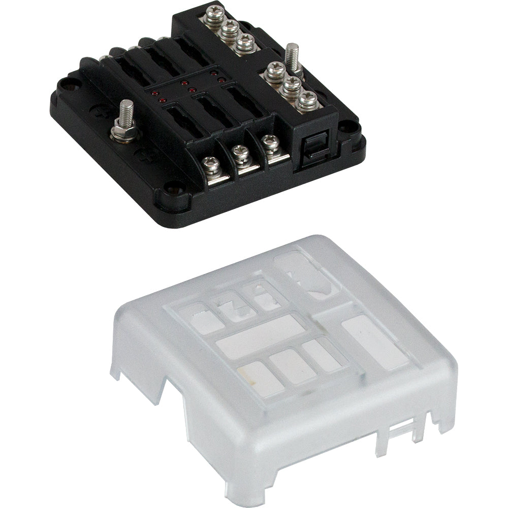 SeaDog Blade Style LED Indicator Fuse Block wNegative Bus Bar 6 Circuit 4451851