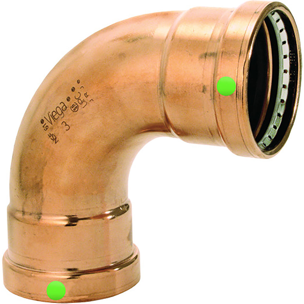 Viega ProPress 212 90 Copper Elbow Double Press Connection Smart Connect Technology 20623