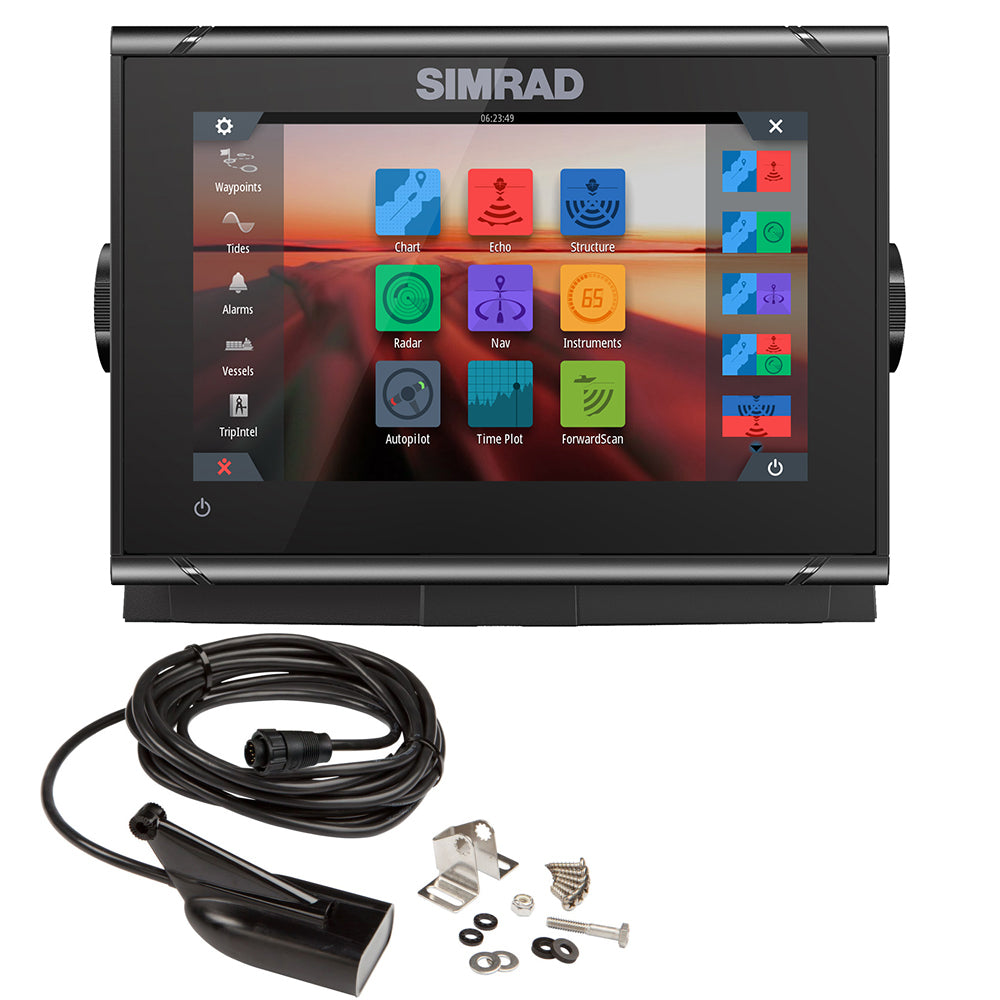 Simrad GO7 XSR ChartplotterFishfinder wHDI Transom Mount Transducer CMAP Discover Chart 00014326002