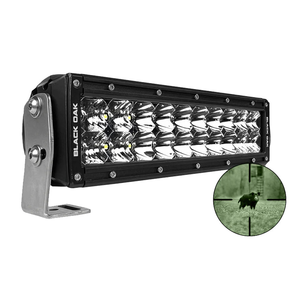 Black Oak Pro Series Double Row Combo Infrared 10 940nm Light Bar Black 10IR940