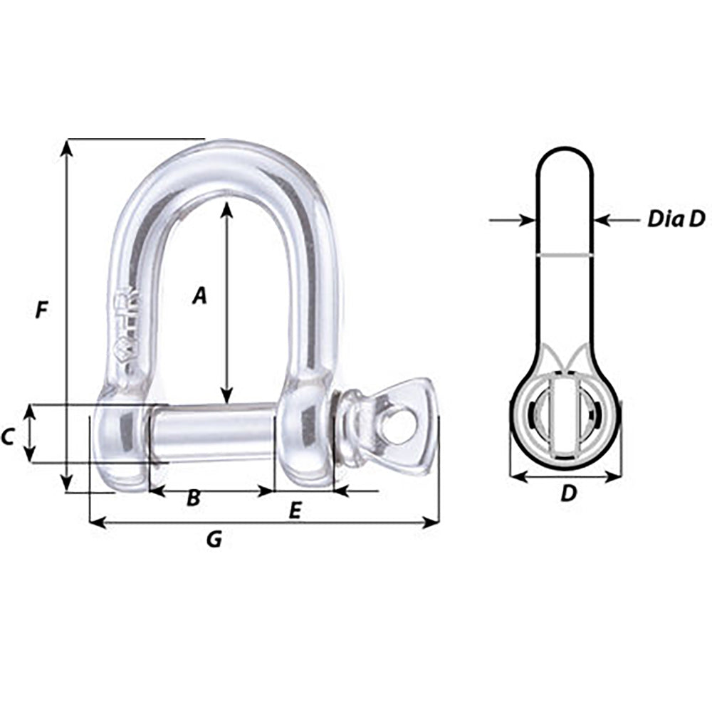 Wichard HR D Shackle 20mm Diameter 2532 11209