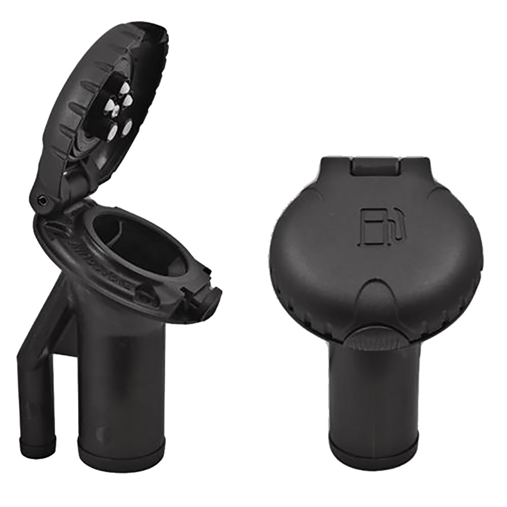 Attwood Deck Fill fPressure Relief Systems Angled Body Scalloped Black Plastic Cap 99DFPVAB1S