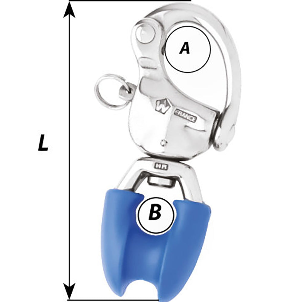 Wichard HR Snap Shackle wThimble Eye  Length 334 02493